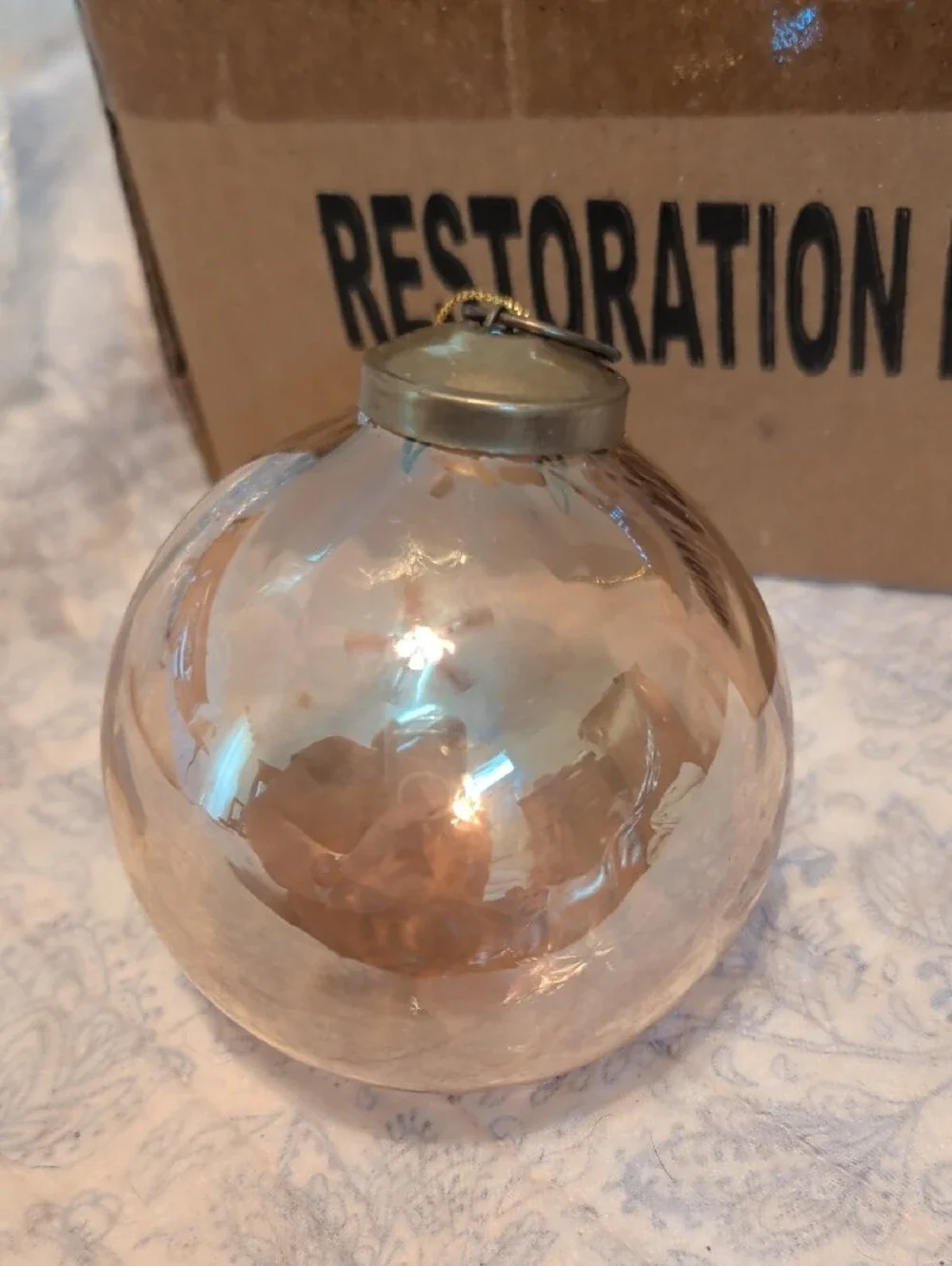 Restoration Hardware Champagne Glass Faceted Holiday Ornaments - Set of 4
